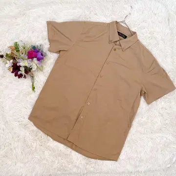 새상품급! [nano universe] 베이지 반팔 셔츠 (M) 루즈핏