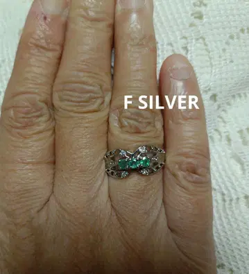 에메랄드 컬러 F SILVER 반지