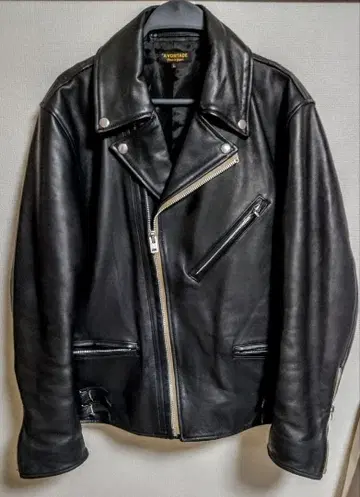 A Vontade 블랙 가죽 더블 라이더스 L