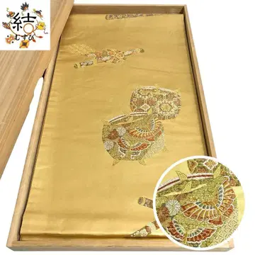 MO-3230 후쿠로 오비 포멀 침금박 실타래 패턴 골드 컬러