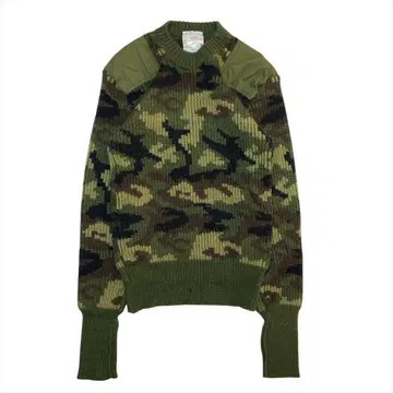 80s-90s 퓨어 울 카모플라쥬 명령어 니트 스웨터 구제 의류 EU44