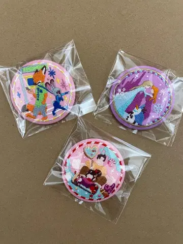 디즈니 자수 캔뱃지 3개 세트 1