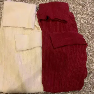 츠무구 tumugu 랜덤 리브 니트 터틀넥 코튼 니트