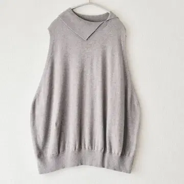 [ 미즈이로 인드 ] 비대칭 컬러 와이드 베스트 베이지