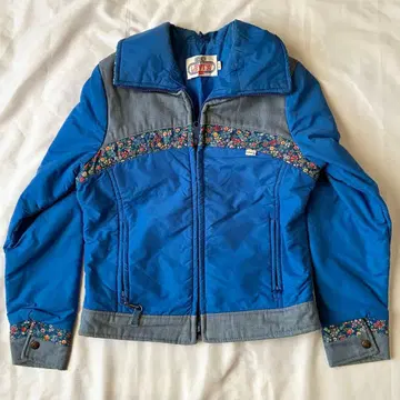 Levi's SKI 패딩 자켓 블루 꽃무늬 절개 빈티지 아우터