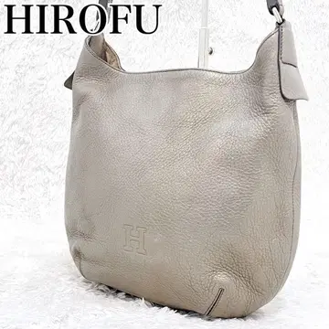 HIROFU 히로후 주름 가죽 천연 가죽 원 숄더 그레이지 H 로고