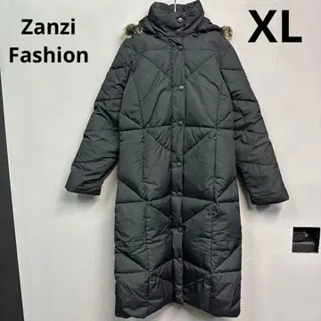 Zanzi Fashion 롱 코트 충전솜 다운 자켓 블랙 XL