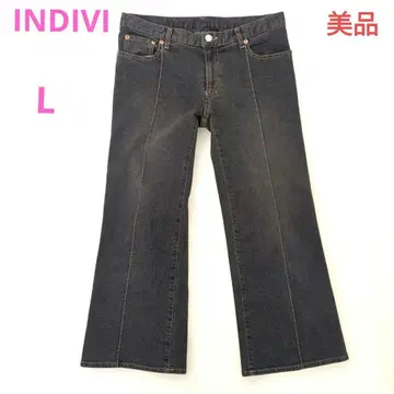 INDIVI 인디비 플레어 데님 스트레치 브라운 40호 새상품급