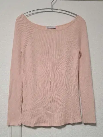 [ ESTNATION ] 리브 니트 핑크 면 실크 캐시미어