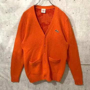 라코스테 가디건 니트 오렌지 카모플라주