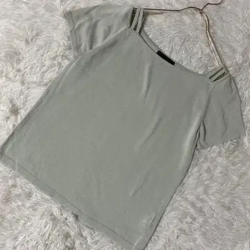 UNTITLED 니트 풀오버 반팔 그린 44 면