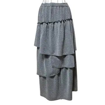 [택 포함 새상품] LEPSIM 렙심 라메 캉캉 스커트 실버