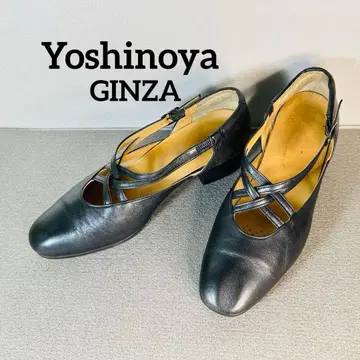 블랙 가죽 크로스 스트랩 펌프스