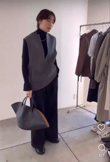 TODAYFUL 그레이 슬리브리스 V넥 베스트