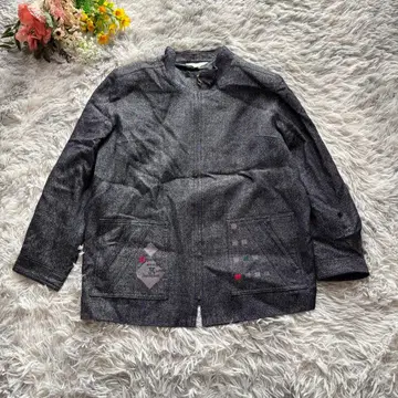 자켓 블루종 [ M ] 네이비 실크 혼방 일본제 ELLY FLORA