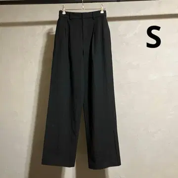새상품급 유니클로 턱 와이드 팬츠 투 턱 긴 길이 블랙 S