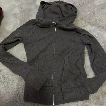 그레이 지퍼 후드티