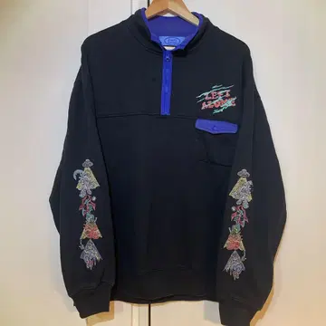 레프트 얼론 LeftAlone 자수 스냅 포켓 하프 지퍼 XL