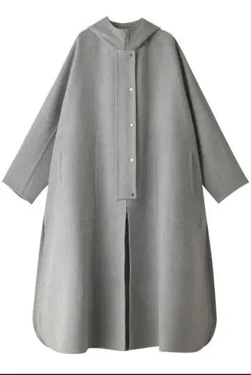 멜란지 비버 집업 후드 코트