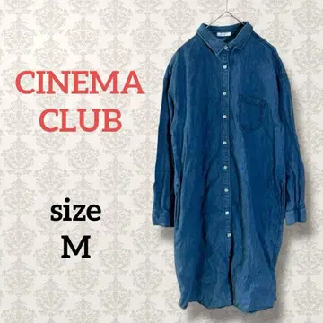 시네마 클럽 [M] 심플 긴팔 데님 원피스 미디 기장 루즈핏 캐주얼