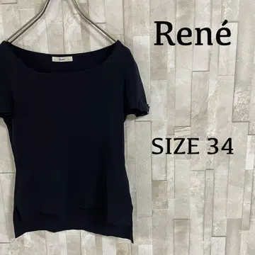 [새상품급] 르네 반팔 니트 로고 참 포함 블랙 사이즈 34