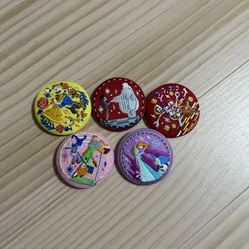 자수 캐릭터 핀 배지 5개 세트