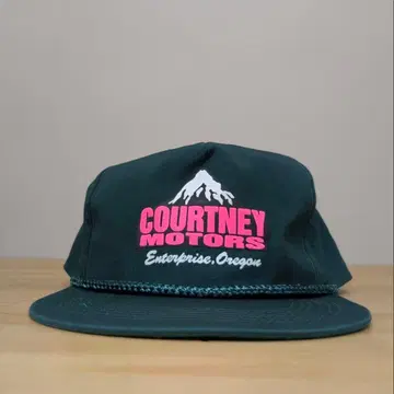 90s COURTNEY MOTORS 캡 기업 로고 챙 안쪽 그린