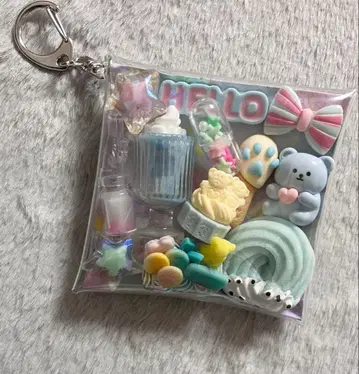 가챠 채우기 파우치 [ 스카이블루 곰돌이 곰돌이 디저트 모음 ]