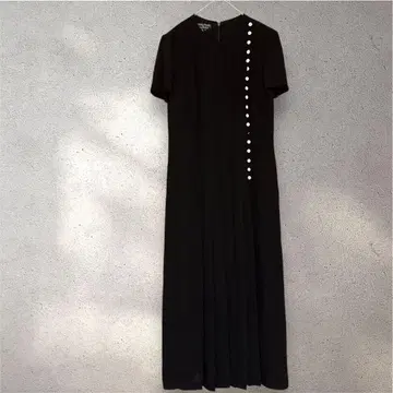 신시아 하위 버튼 포함 맥시 길이 원피스 블랙 12