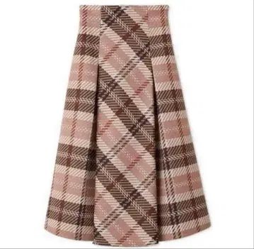 [ SNIDEL ] 스나이델 로빙 체크 롱 스커트 핑크
