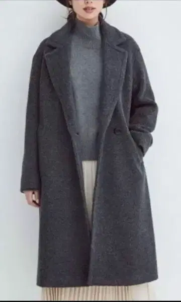 23구 보아 저지 드롭 숄더 코트 브라운 빅 사이즈