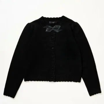 JILTU 스캘럽 니트 가디건 블랙