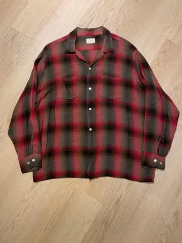 60s BRENT 레이온 옴브레 체크 셔츠 XL 빅 사이즈