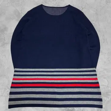 새상품급 성숙/러블리 보더 니트 튜닉 M~L 네이비 체형 커버