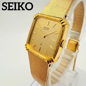 새상품급 새 배터리 SEIKO 세이코 골드 팔각형 손목시계 드레스
