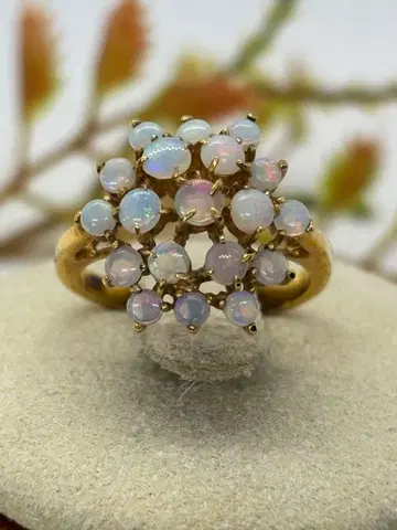 오팔 플라워 반지 골드/빈티지 액세서리