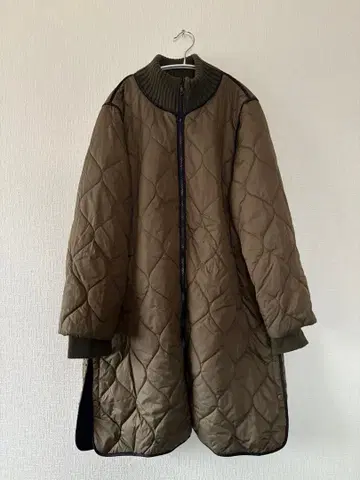 타카시마야 퀼팅 코트 코트 롱 코트 카키 3L