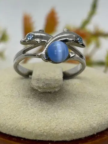 돌고래 모티브 실버 반지