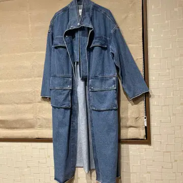 AMERI 데님 블루 롱 코트 사이즈 F