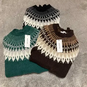 MONO-MART 노르딕 무늬 스웨터 삼색 세트!