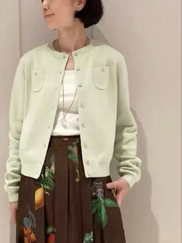 [ CABaN ] 코튼 캐시미어 크루넥 가디건 신색