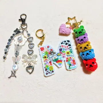 꽃 비즈 자수 & 뜨개질 인형 백참 묶음 판매