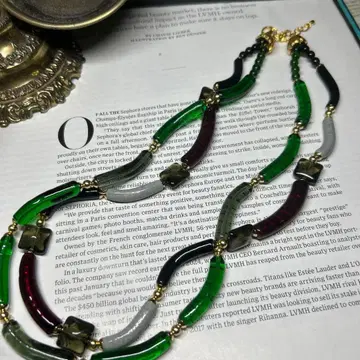 이탈리아제 베네치아 2연 목걸이 마카로니형