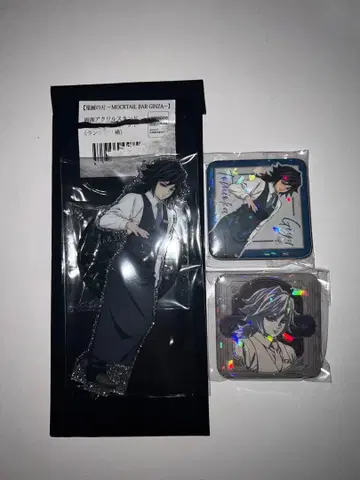 귀멸의 칼날 모크테일 바 양면 아크릴 스탠드 캔뱃지 토미오카 기유
