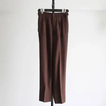 1980s Men's Bigi 트위드 울 2턱 블랙 트라우저