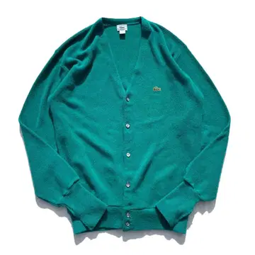 [ 80s ] USA제 LACOSTE 아크릴 니트 가디건 그린