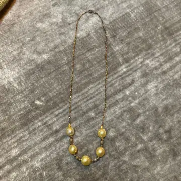 골드 펄 비즈 목걸이