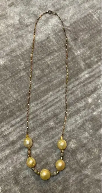 골드 펄 비즈 목걸이