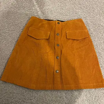 REDYAZEL 오렌지 코듀로이 미니 스커트
