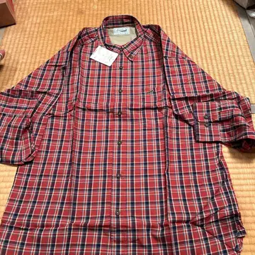 Lacoste 레드 체크 긴팔 셔츠 L